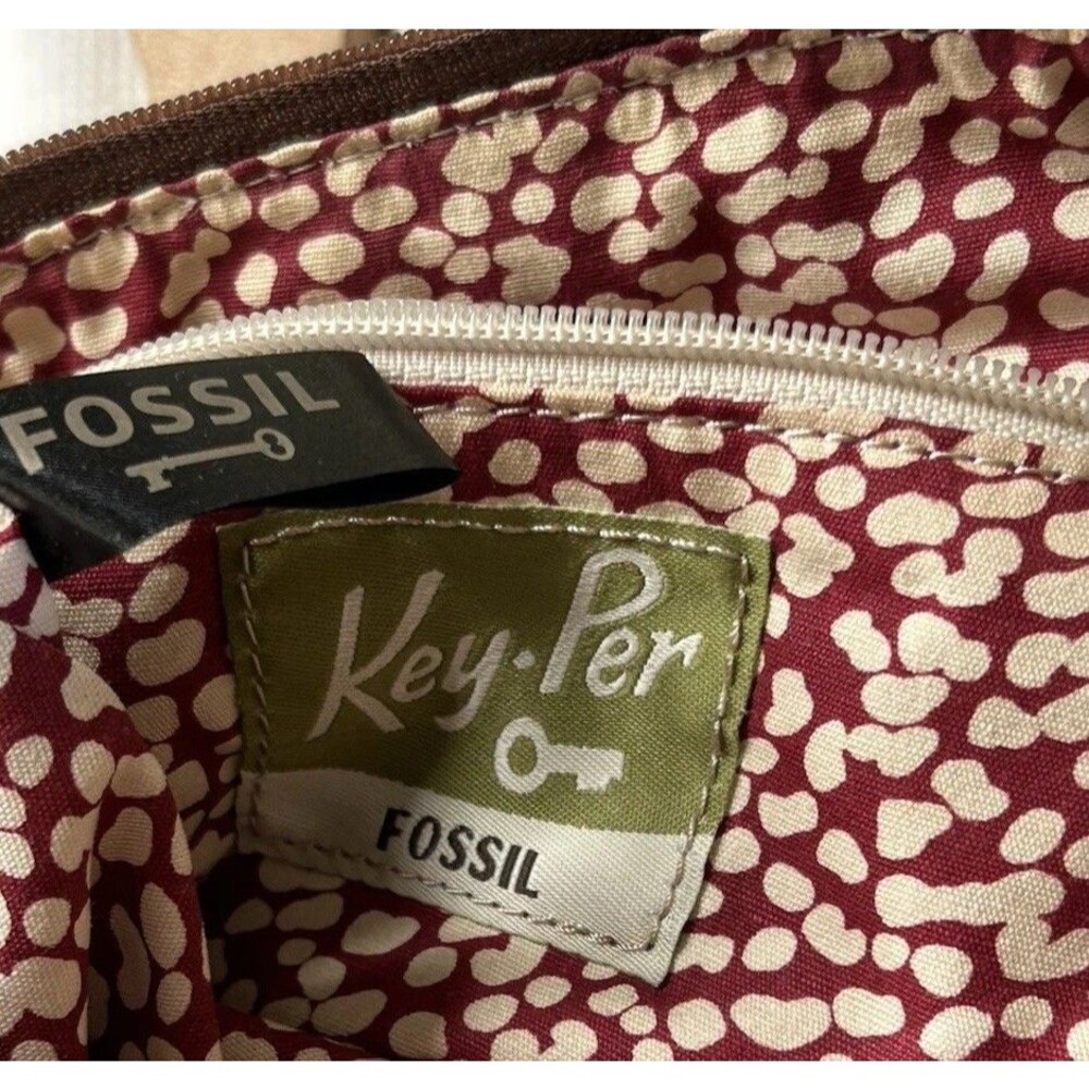 Fossil Keyper Quilted Crossbody Satchel Purse Handbag Dusty Rose - Picture 4 of 6